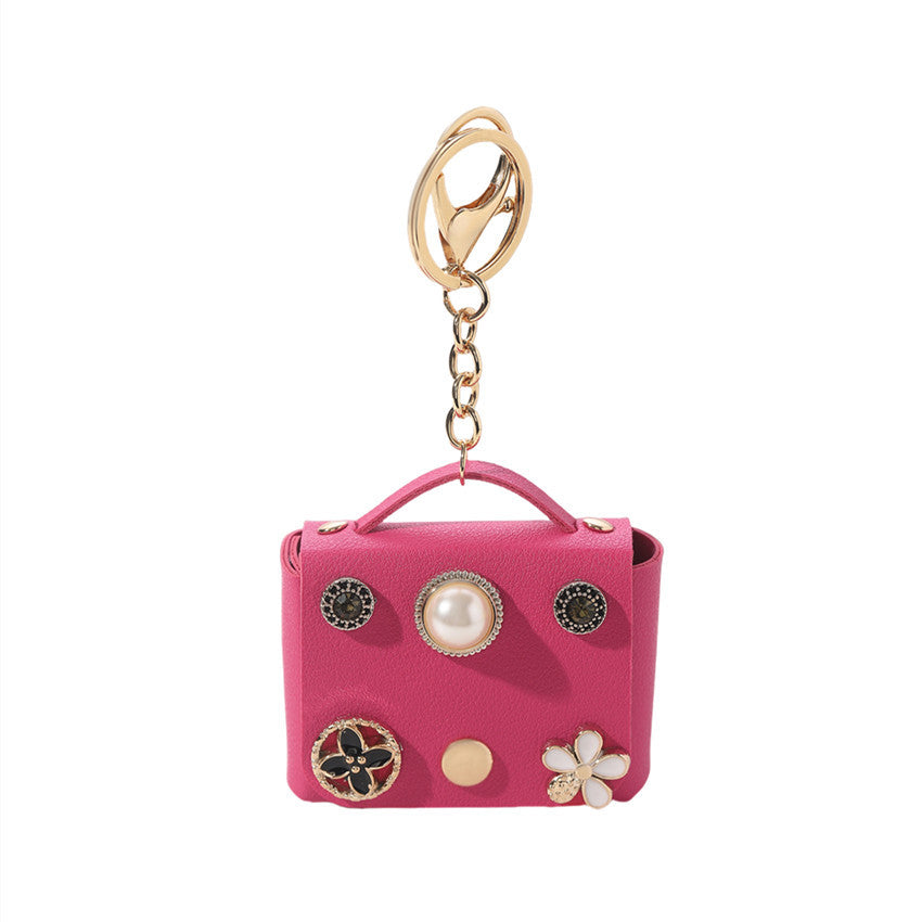 Wholesale Cartoon Inlaid Pearl Coin Purse Leather Keychain